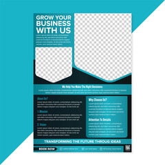 Creative Corporate business flyer design template with modern concept Premium Vector flyer newest trendy creative corporate multipurpose minimal official business advertising magazine poster flyer