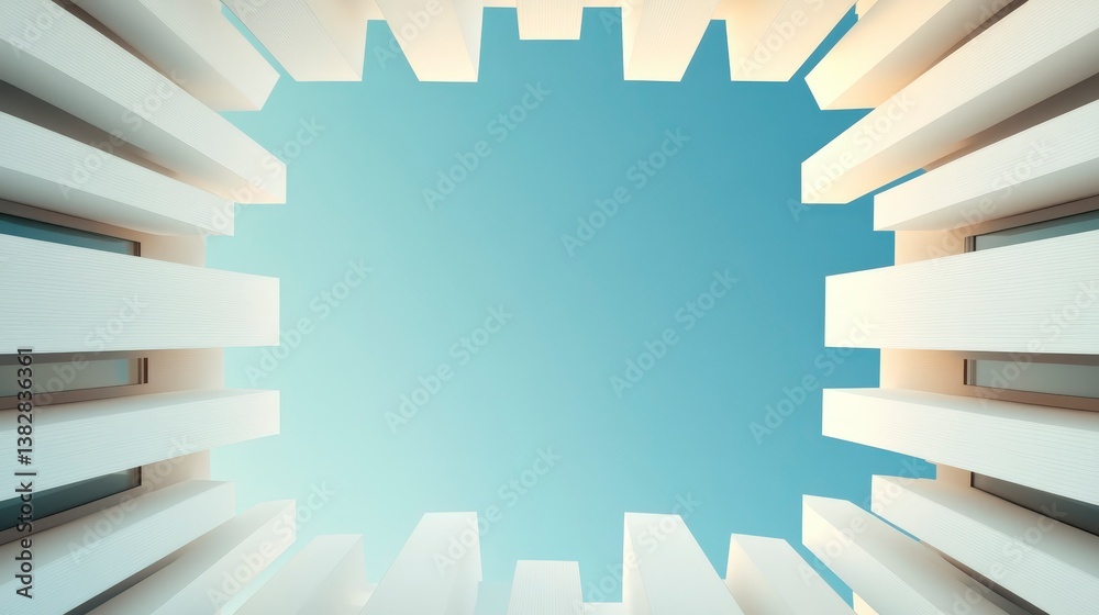 Poster detailed 3d rendering of motion patterns representing virus spread in abstract architecture