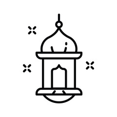 Have a look at this premium outline icon of islamic lantern