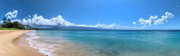 Serene Tropical Sea with Blue Sky and Gentle Waves