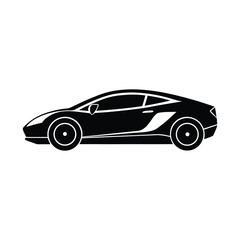  A set of black car icons and silhouettes vector illustration depicts various automobile transportation vehicles like sedan, truck, and van