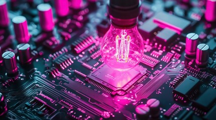 Illuminating Innovation: A Lightbulb on a Circuit Board