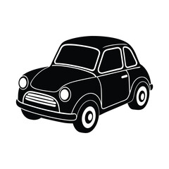  A set of black car icons and silhouettes vector illustration depicts various automobile transportation vehicles like sedan, truck, and van