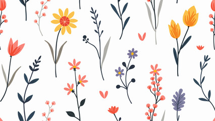 Seamless pattern with flowers