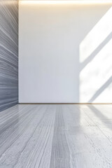 Obraz premium Modern minimalist interior with bright light highlighting textured walls and flooring