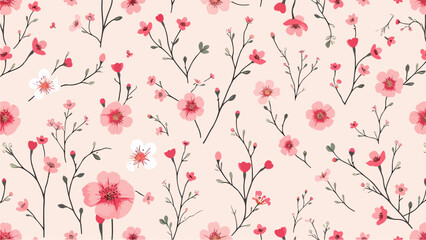 Seamless floral pattern, seamless pattern with poppies, Seamless floral pattern, Floral colorful seamless Pattern