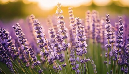 Obraz premium 美しいラベンダーの花畑 フォトジェニックな風景