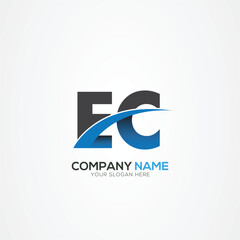 EC or CE Letter Logo Design with a Creative Cut Creative logo design