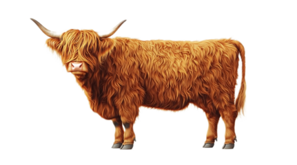 A cow with white background