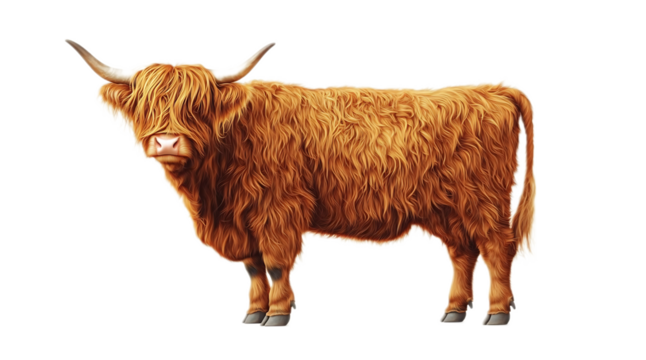 A cow with white background