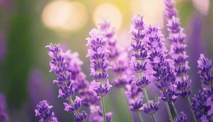 Naklejka premium 美しいラベンダーの花畑 フォトジェニックな風景
