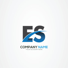 ES or SE Letter Logo Design with a Creative Cut Creative logo design
