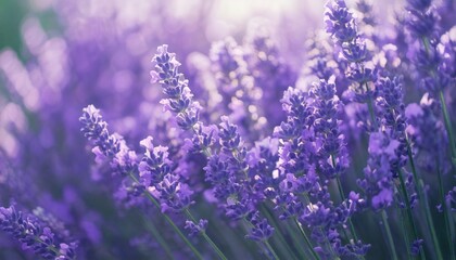 Obraz premium 美しいラベンダーの花畑 フォトジェニックな風景