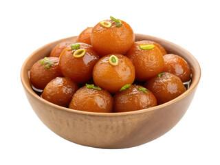 Gulab jamun sweet isolated transparent background
