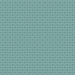 Seamless pattern with floral diamond motifs in beautiful blue and green color theme