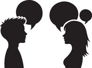 Silhouettes of People in Various Poses vector 