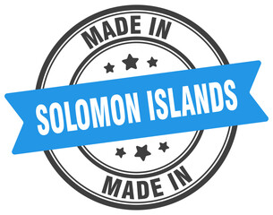 Made in Solomon Islands round sign. Made in Solomon Islands stamp.
