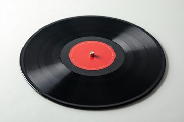 Close-up shot of a single boom bap record on white background, graphic, high resolution, groove