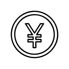 Fototapeta premium Yen symbol in circular outline