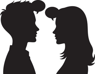 Silhouettes of People in Various Poses vector 