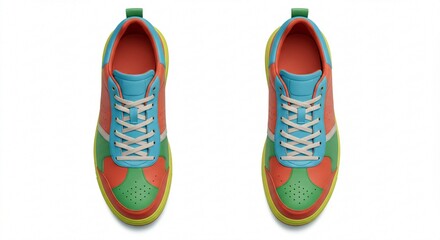 Colorful Leather Sneakers Trendy Multicolored Casual Shoes Bright Spring Summer Footwear