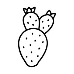 cactus pear vector icon, simple black outline line icon of cactus pear, fruit vector line art icon