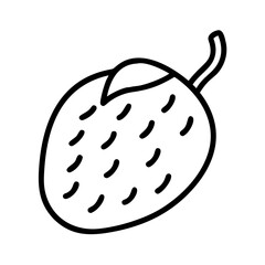 breadfruit vector icon, simple black outline line icon of breadfruit, fruit vector line art icon