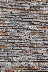 Fototapeta premium Stone Slate Walls Brickwork Slim Strip Rectangular Bricks uniform neat texture surface background