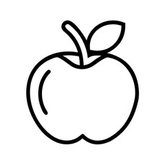 kei apple vector icon, simple black outline line icon of kei apple, fruit vector line art icon