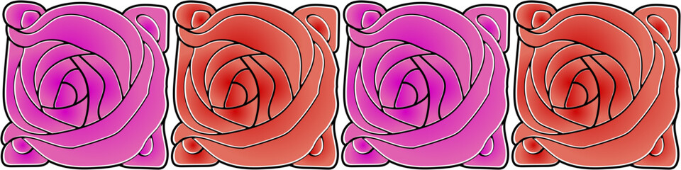 A seamless, geometric pattern styled to resemble a rose flower.