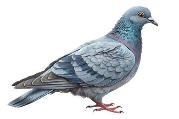 Obraz premium Realistic Grey Pigeon Side View – High-Quality PNG Image Isolated on Transparent Background