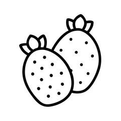 indian fig prickly pear vector icon, simple black outline line icon of indian fig prickly pear, fruit vector line art icon