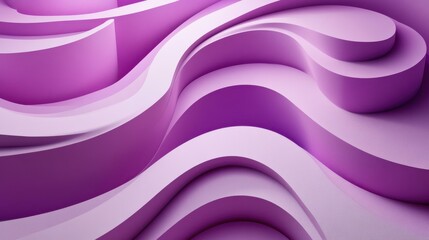 Abstract Arrangement of Flowing Purple Forms with Dimensional Texture and Geometric Composition