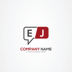 Letter EJ JE tech logo, chat design, communication, robot logo design Vector