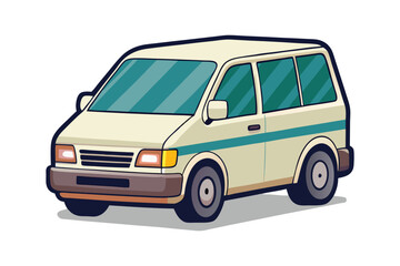 A vector illustration of Minivan vehicle on white background
