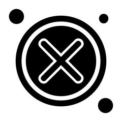 Obraz premium Close Button Solid Style Icon