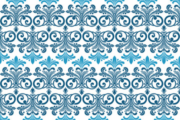 seamless blue ornamental floral pattern for luxurious bedsheets and elegant pillow covers

