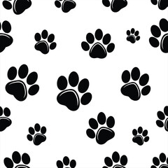 Dog Paw Print Seamless Pattern