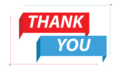 Thank you card in green and red text, greeting card template, vector illustration design background