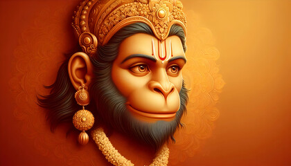 Religious culture festival Hanuman Jayanti card design background