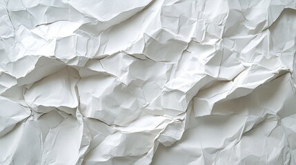 Obraz premium Abstract white crumpled and creased recycled paper texture background. -