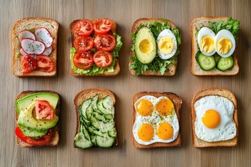 Healthy breakfast sandwiches