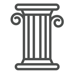 Greek column line icon, architect studio concept. Vector graphics. Roman column, pillar sign on white background, outline style icon for mobile or web design.