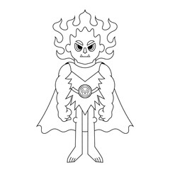 Cartoon character design of jungle hero leader outline