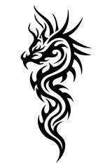 dragon tribal tattoo silhouette