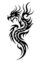 dragon tribal tattoo silhouette