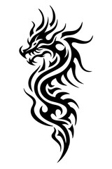 dragon tribal tattoo silhouette