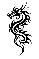 dragon tribal tattoo silhouette