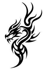 dragon tribal tattoo silhouette
