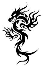 dragon tribal tattoo silhouette